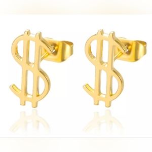Money Sign Stud Earrings, Stud Earrings